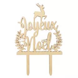 Wooden topper "Joyeux Noël"