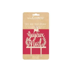 Topper "Joyeux Noël" aus Holz