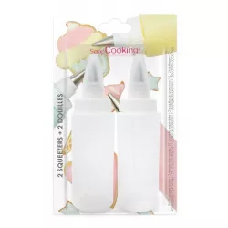 Icing bottles with stainless stell tips