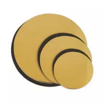 6 piatti da torta rotondi - reversibili oro e nero