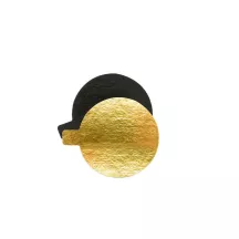 10 small round cake boards gold/black