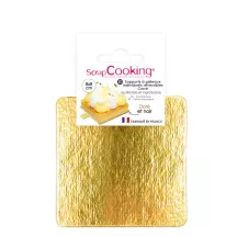 10 Piatti da torta quadrati piccoli oro/nero