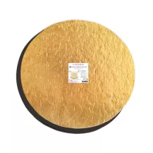 4 round reversible cake boards - gold and black