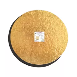 4 round reversible cake boards - gold and black