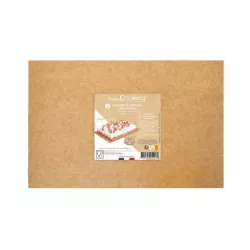 5 reversible rectangular kraft and white cake boards
