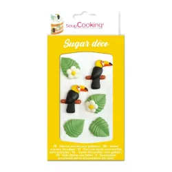 6 Tropical sugar decorations