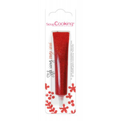 Zuckerstift Glitzer rot