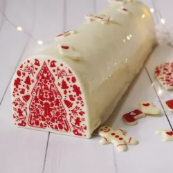 Trasferisca lo stampo in carta stagnola per la torta di Natale