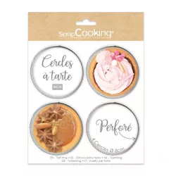 4 anelli per tartellette perforati - rotondi