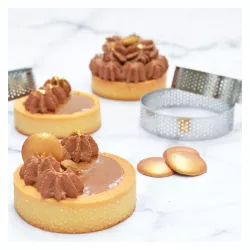 4 anneaux perforés pour tartelettes - ronds