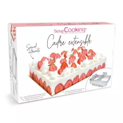Expandable pastry frame rectangle - stainless steel