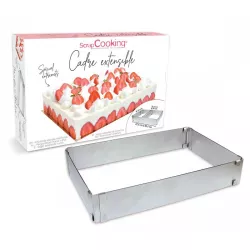 Expandable pastry frame rectangle - stainless steel