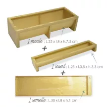Bûche set 3-piece with mold, insert and mat