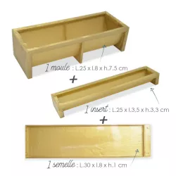 Bûche Set 3-teilig mit Form, Einlage und Matte