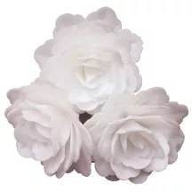3 Roses blanches en azyme