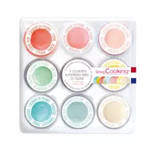 9 coloranti alimentari in polvere dai colori pastello