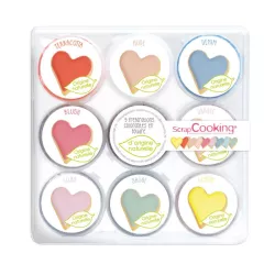 Set con 9 coloranti alimentari naturali in polvere