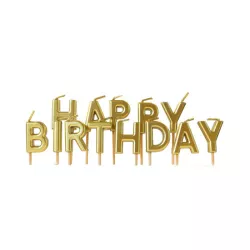 Golden candles "Happy Birthday"