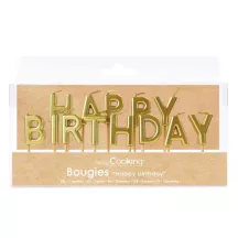 Goldene Kerzen "Happy Birthday"