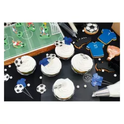 24 soccer baking cups with soccer toppers