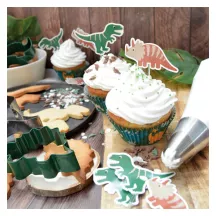 24 custodie per cupcake e topper "Dinosauro