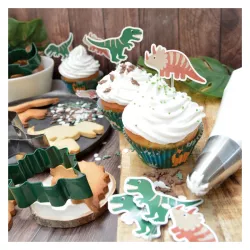 24 custodie per cupcake e topper "Dinosauro