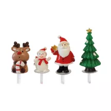 4 toppers per torta Babbo Natale e renne