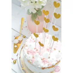 Cake toppers "Heart" - gold