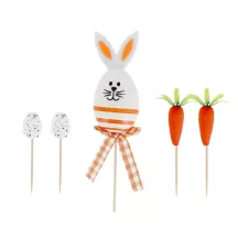 5 Hasen, Karotten und Eier Cake Toppers
