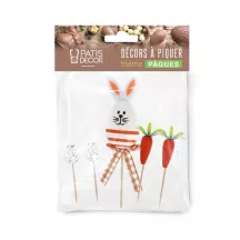 5 Bunny, carrots and eggs cake toppers