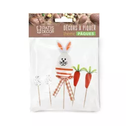 5 Hasen, Karotten und Eier Cake Toppers