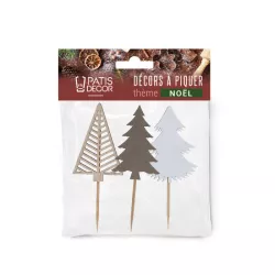 3 Cake toppers sapins en bois