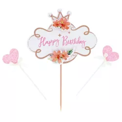 3 Cake toppers "Happy Birthday" - Prinzessin