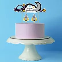 3 "Joyeux anniversaire" Galaxie Cake Toppers