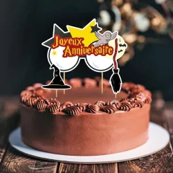 3 Topper per torta "Joyeux anniversaire" - Mago