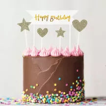 4 Cake Toppers princesse "Happy birthday"
