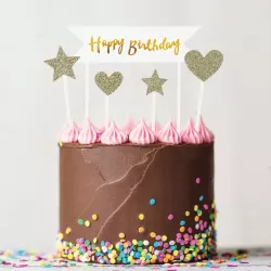 4 Princess cake toppers "Happy birthday"