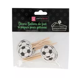 12 cake toppers a forma di pallone da calcio