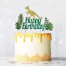 1 Cake Topper Dinosaurier "Happy Birthday"