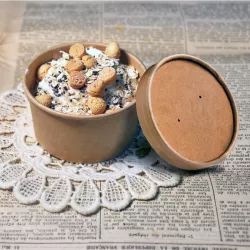 8 coppette da gelato con coperchio kraft
