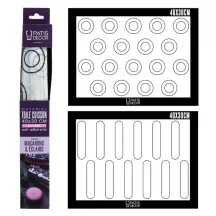 Silicone mat with macarons and eclairs prints