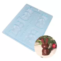 Chocolate mould rabbits in 3 parts