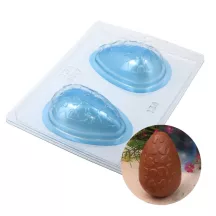 Chocolate mould 3D egg with heart patterns