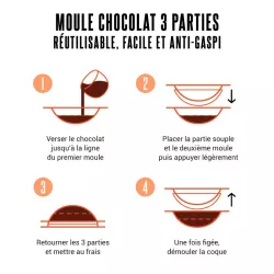 Chocolate mould 3D egg with heart patterns