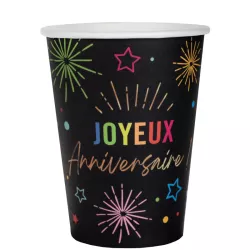 Tazza "Joyeux anniversaire" nera Festicolor