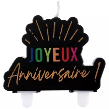 Candela nera "Joyeux Anniversaire" di Festicolour