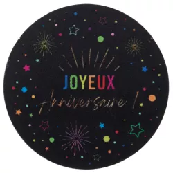 10 Festicolor schwarz "Joyeux Anniversaire" Streudeko
