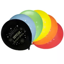Palloncini colorati "Joyeux Anniversaire" festicolor