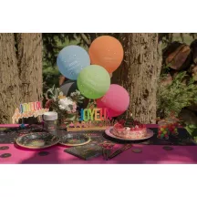 6 Coloured balloons "Joyeux Anniversaire" festicolor