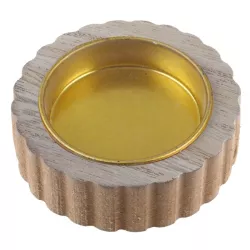 1 Kerzenhalter festonierter aus Holz